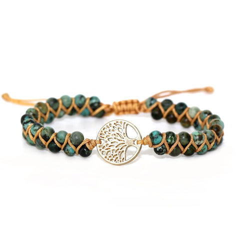 4mm Beads Handmade Bracelet Tree of Life Charm Bracelets African Japser  String Braided Bracelets Yoga Friendship Lover Bracelet